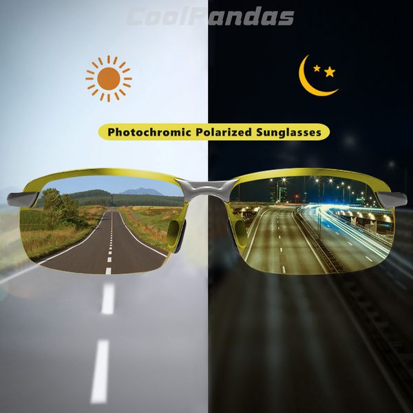 

2019 intelligent profession pchromic polarized sunglasses men women day night vision driving sun glasses gafas de sol hombre, White;black