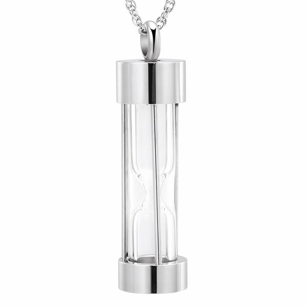 

eternal hourglass cremation jewelry urn necklaces memorial ashes holder keepsake fashion jewelry cremation necklace for women men keepsake, Silver