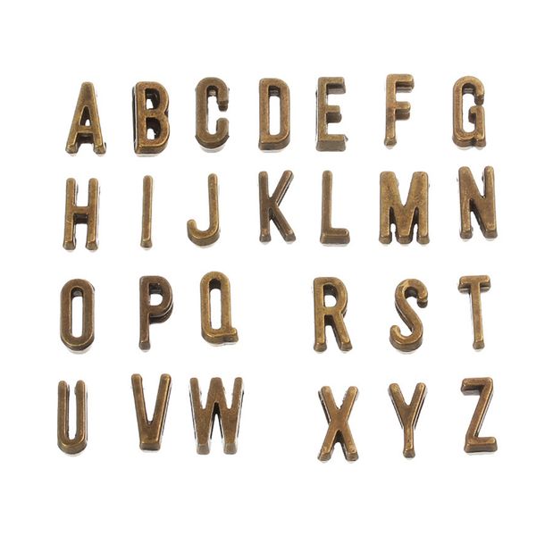 

26pcs shoes alphabet clothing ornament alloy beads handcraft hats accessory bracelet pendant english letters set diy jewelry, Blue;slivery
