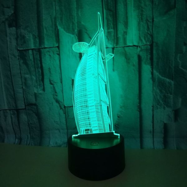 

trade new pattern парусная гостиница красочная 3d лампа led second gram force vision 3d трехмерная лампа красочная настольная лампа обесцвеч