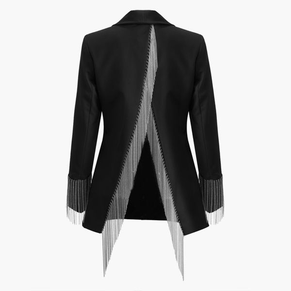 

verdejuliay runway new black designer blazers 2019 luxury fall fashion outer wear beading irregular blazers women, White;black
