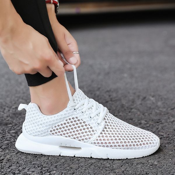 

summer casual men shoes mesh breathable light soft shoes sneaker for men, Black