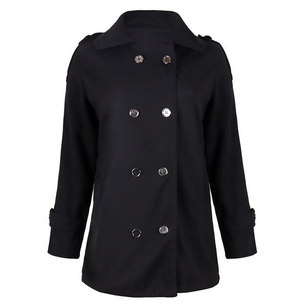 

trench coat for women autumn winter windbreaker new style europe and america slim body temperament lapel double-breasted coat, Tan;black