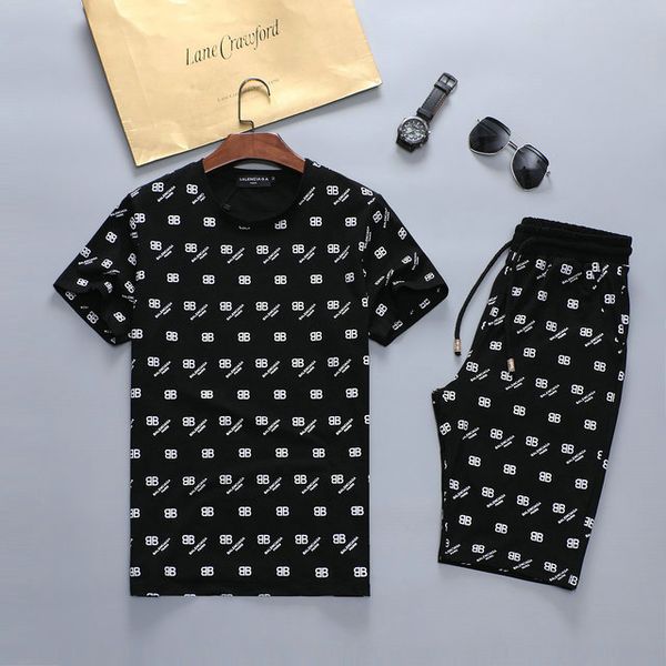 

mens sportswear mens fashion designer tracksuit luxury summer fashion sportswear short sleeves pullover jogger pants suits, Gray