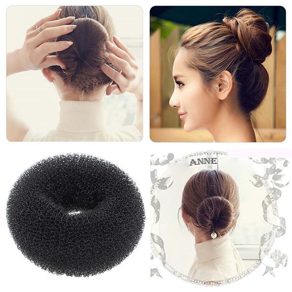 Black Color Women Girls Easy Hair Styling Tool Bun Elastic Bands