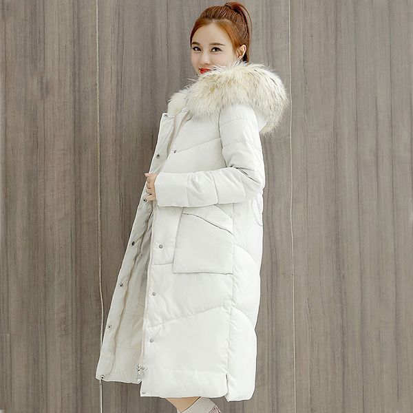 

winter coat down parka for fashion women new length thickened warm winter jacket coat new winter in big fur 6603 feathers women, Black
