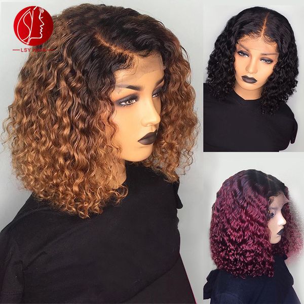 

130% density curly 360 lace frontal wig ombre brown/red pre plucked with baby hair brazilian remy real human hair wigs(customized 5days, Black;brown