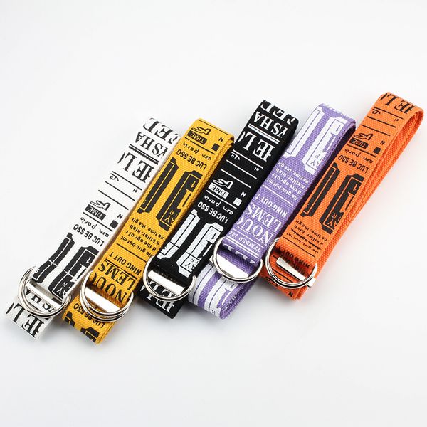 

women men belts d ring buckle letters printed jeans waist belt wide waistbelt canvas punk waistband strap corset belts punk cool, Black;brown