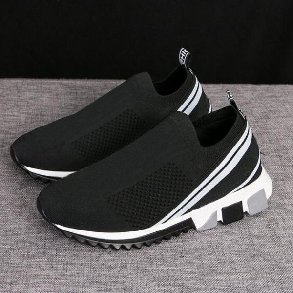 

01 new classic dolce & gab men or women designers mixed colors casual man runner trainers shoe sneaker flat size 35-45, Black