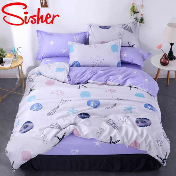 

sisher постельные принадлежности наборы для девочек 3 / 4шт симпатичные pattern пододеяльник пододеяльник простыня наволочки набор single do