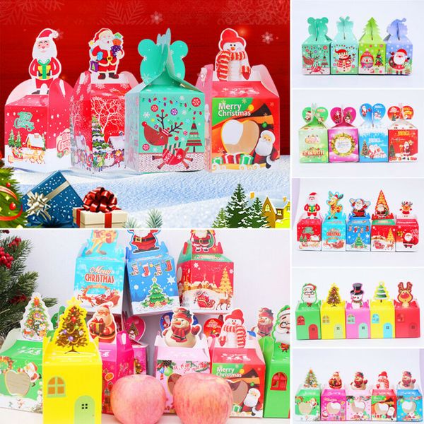 

20/50pcs christmas candy box bag christmas tree gift box paper gift bag xmas
