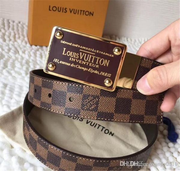 

2019 with box mens belts luxury pin buckle genuine leather belts for men designer mens belt women waist belts ing, Black;brown
