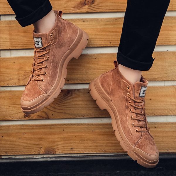 

leather men's boots non-slip shoes men winter warm comfortable men's rubber boots plush snow man black brown