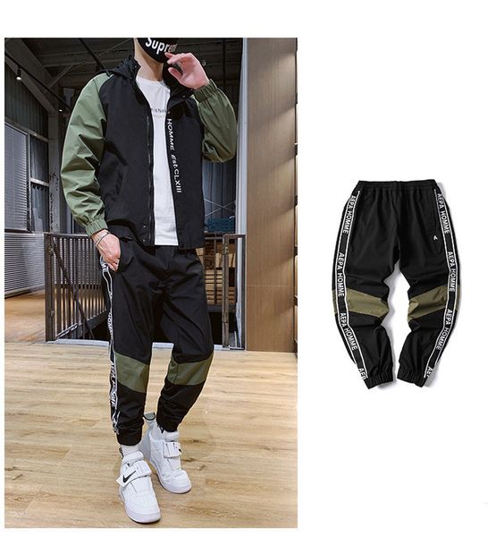 

новые мужские дизайнерские спортивные костюмы мода письмо вышивка уличные спортивные стили 2 шт. наборы весна осень повседневная одежда, Gray