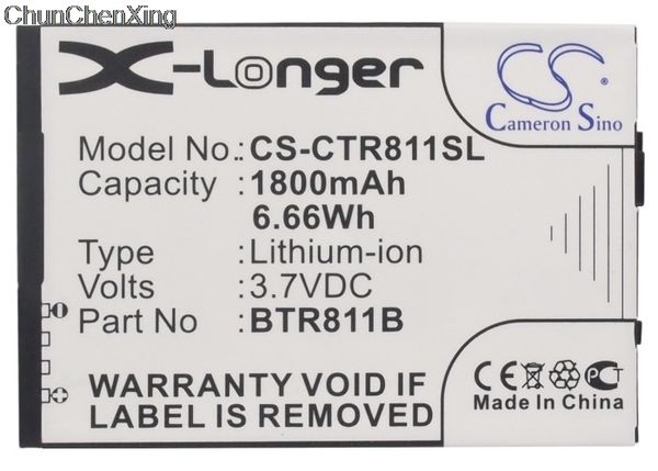 

аккумулятор cameron sino 1800mah btr811b для casio c811, commando 2, commando 4g lte