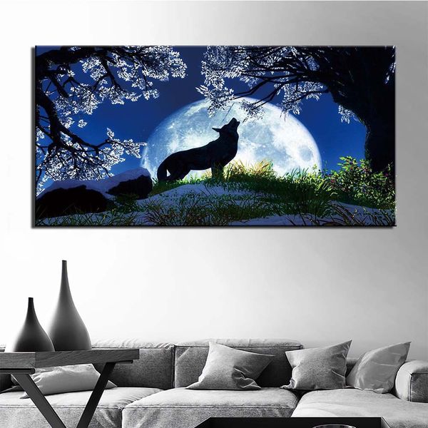 

1 piece canvas paintings framework hd prints pictures animal wolf poster home decor living room wall art