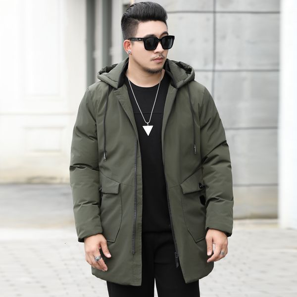 

8xl 10xl men winter new long casual camouflage hooded jacket parkas men outdoor fashion warm thick pockets army coat parkas, Black