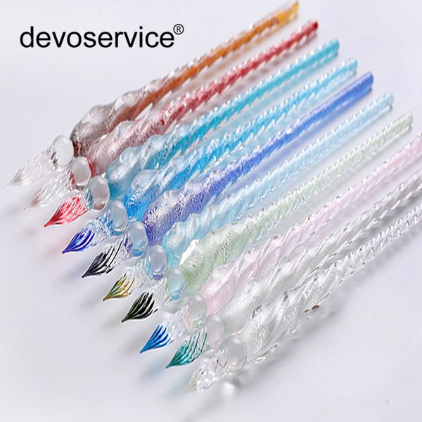 

new design art fashion vintage crystal dip pen glass signature pen business gifts school office supplies writing fountain pens