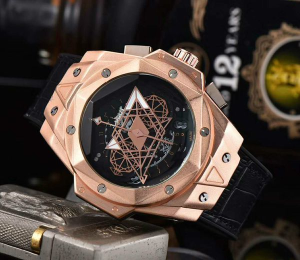 

business fashion brand watch men's chronograph quartz watch sports men's date luxury watch design nice clock leather casua