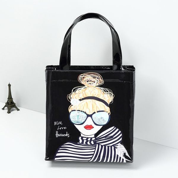 

new pvc printing shopping bag women's large capacity waterproof tote bag shoulder mummy