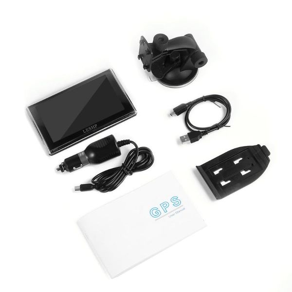 

leshp black durable hd car gps global positioning system touch screen navigation map upgrade truck navigators automobile