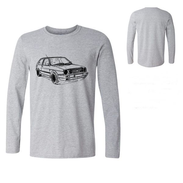 

men long sleeve car tees men's clothing male high harajuku fitness japanese car fans golfs gti mk2 inspired car christian t shir, White;black
