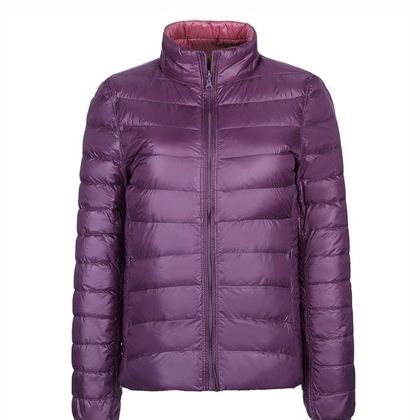 

fashion-two sides wear light down coat women winter ultralight white duck down parkas female jacket ladies wadded warm coats parka, Black