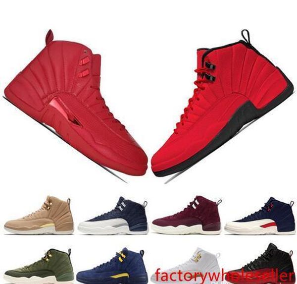 

12 12s gym red michigan bulls mens basketball shoes shoe flu game wings taxi men sports sneakers designer trainers us 5.5-13