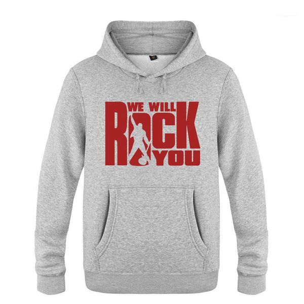 

повседневная мода vogue толстовки пуловеры queen we will rock you толстовки мужчины женщины рок, Black