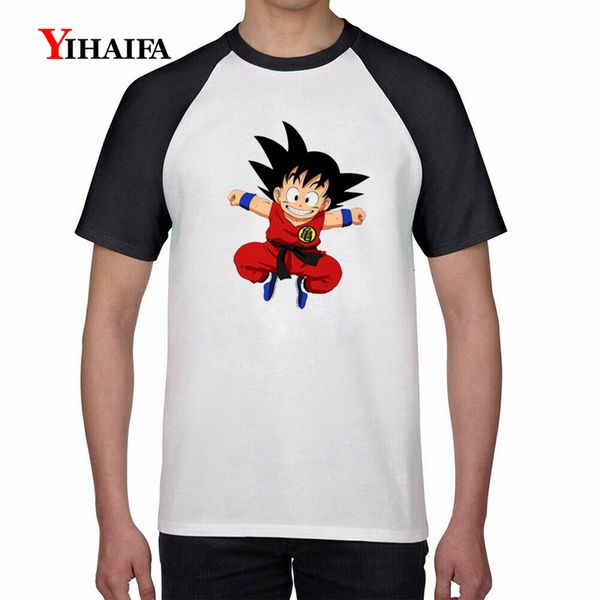 

summer mens t shirts 3d z kid goku son graphic tees anime tee casual o-neck t-shirt, White;black