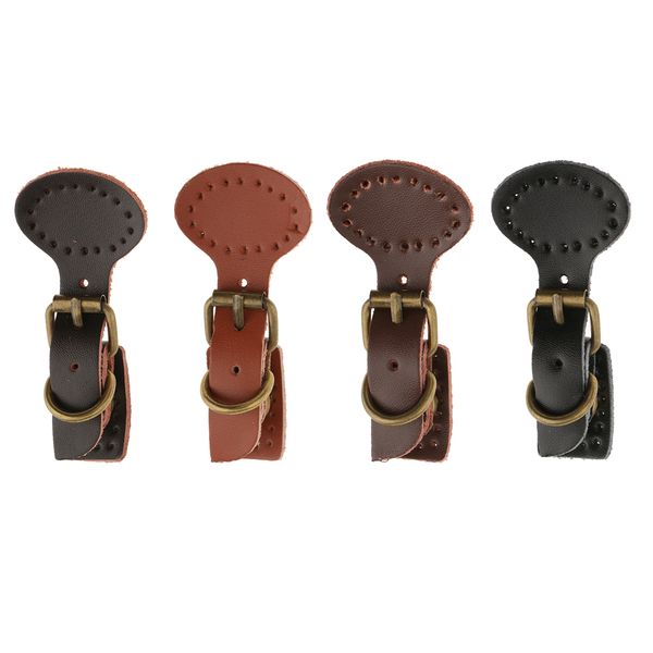 

4 set sew on leather magnetic snap buckle replacement bags fasteners making, Black