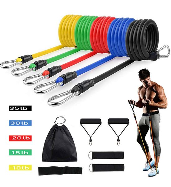 

fast ship 11pcs/set pull rope fitness exercise resistance bands latex outdoor sports resistance band body training workout elastic band