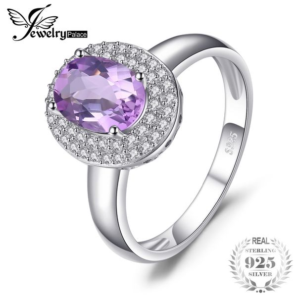 

jewelrypalace 1.8ct amethysts halo anniversary engagement ring 925 sterling silver women fashion accessories 2018 salling, Golden;silver