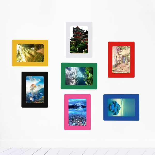

1pc colorful magnetic picture frames 8.9cm*12.7cm p magnets pframe refrigerator pvc p frames home decoration