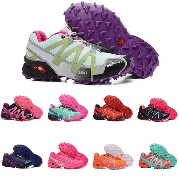 

2019 Fashion Luxury Designer Women Shoes New Speed Cross 3 III CS Running Shoes Violet Pink Red Non-Slip Bottom Outdoor Sports Sneakers