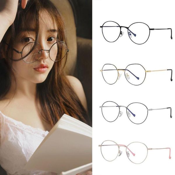 

retro round frame anti-blue light glasses 1904 anti-glasses game frame flexible hinge comfortable nose pads women, White;black
