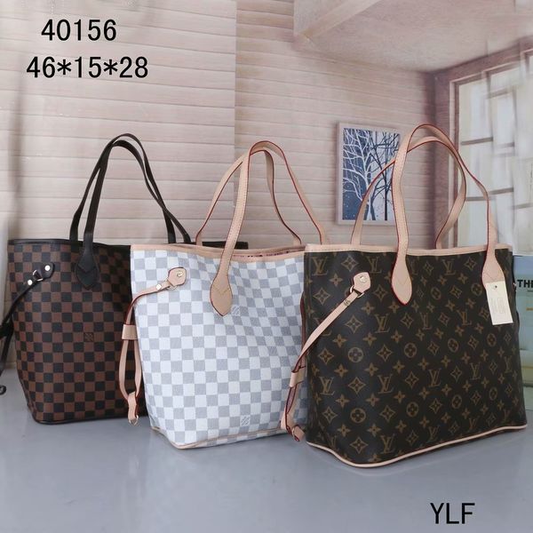 

2pcs/set high qulity classic womens handbags louis vuitton flower ladies pu composite tote leather clutch shoulder bags female purse