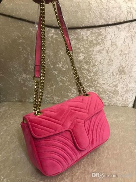 

fashion women shoulder bags classic gold chain 26cm velvet bag heart style women bag handbag tote bags messenger handbags