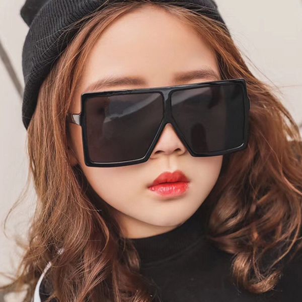 

fashion big frame children's sunglasses high definition boys girls square trend glasses new personality baby eyeglasses uv400, White;black