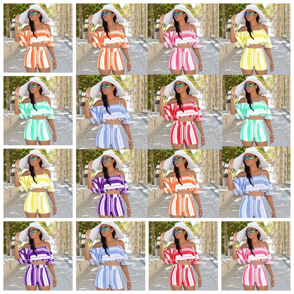

european fashion sling sleeveless printed shorts set ,red, pink, yellow, blue, purple support mixed batch, Gray