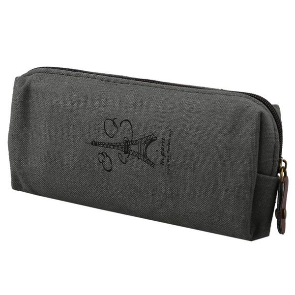 

retro canvas paris pencil pen case bag cosmetic makeup coin purse pouch bag,tower