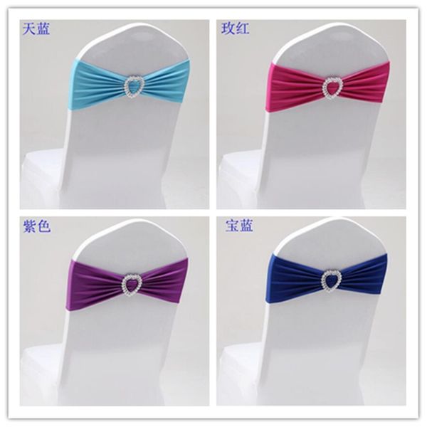 

express 100pcs lycra spandex chair band with heart shape buckle for wedding chair covers--popular sashes cr-901