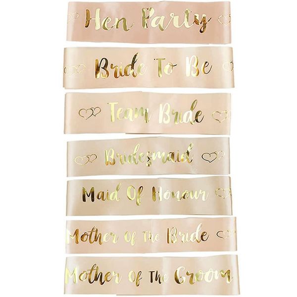

new hen party bride to be bridesmaid champagne color party, wedding sashes
