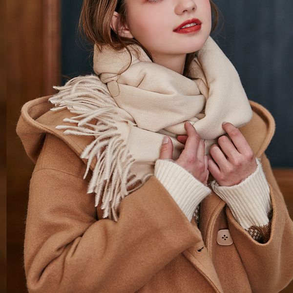 

wavsiyier women wool coat vintage korean double breasted hooded jacket woman 2020 autumn winter solid brown thick female lady, Black