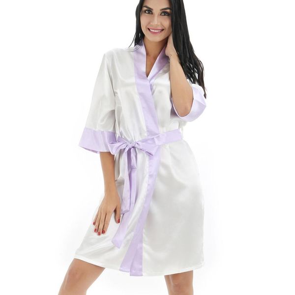 

women sleepwear shawl bathrobe robe coat nightdress #4e25, Black;red