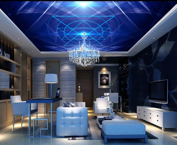 

custom 3d p wallpaper ceilings blue dreamy dynamic line fashion ktv ceiling mural