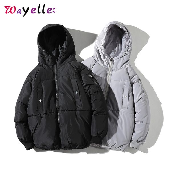 

puffer jacket men winter с капюшоном пальто куртки 2019 новый толстый теплый корейский пуховики мужчины ветровка хлопок parka для молодых, Black
