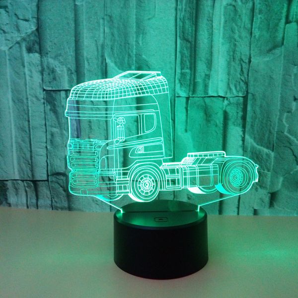 

новый шаблон оригинальность грузовик 3d трехмерное видение сенсорный маленький ночник второй грамм сила usb 3d небольшой настольная лампа