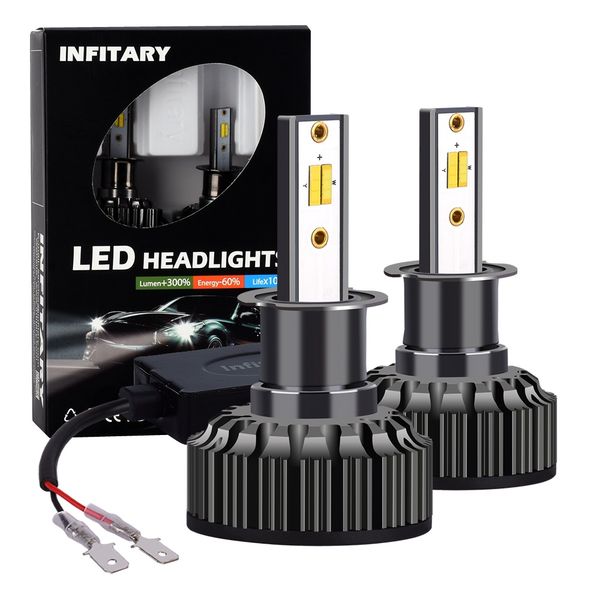 

infitary 2pcs h3 super bright car led lights three color led car headlight