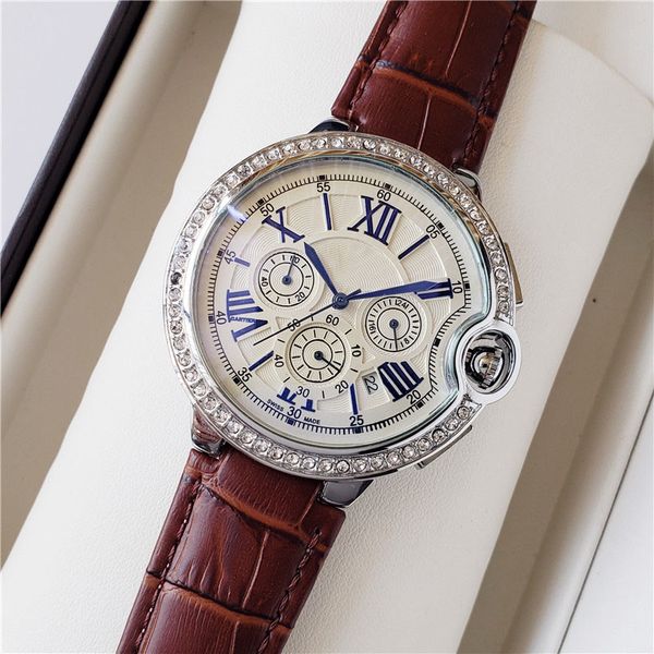 

2019 моды для мужчин и женщин кожаных часов круглых роскошных часов из нержавеющей